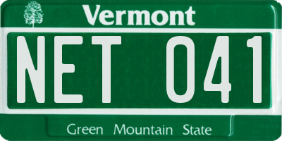 VT license plate NET041
