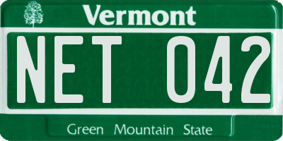 VT license plate NET042