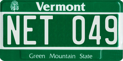 VT license plate NET049