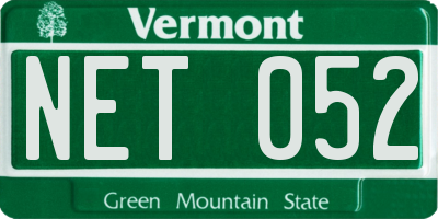 VT license plate NET052