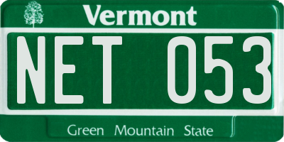 VT license plate NET053