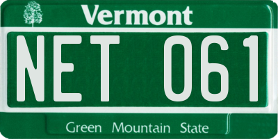 VT license plate NET061
