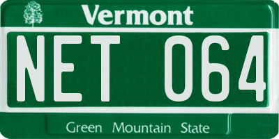 VT license plate NET064
