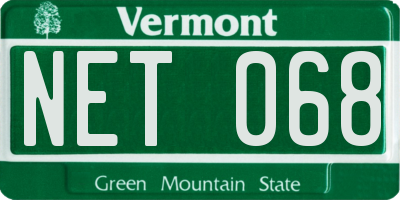 VT license plate NET068