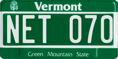 VT license plate NET070