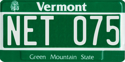 VT license plate NET075