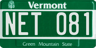 VT license plate NET081