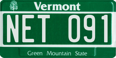 VT license plate NET091