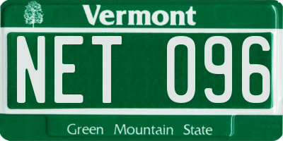 VT license plate NET096