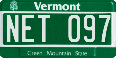 VT license plate NET097