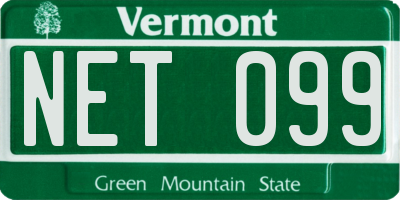 VT license plate NET099