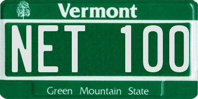 VT license plate NET100
