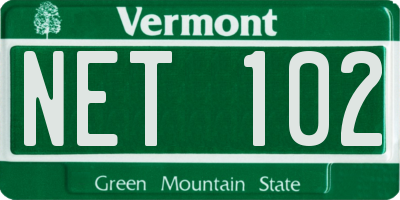 VT license plate NET102