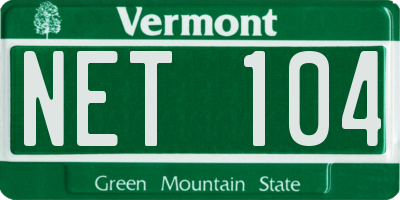 VT license plate NET104
