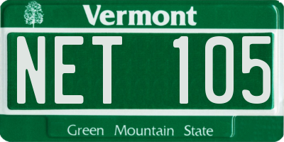 VT license plate NET105