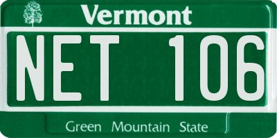 VT license plate NET106