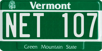 VT license plate NET107