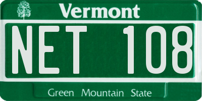 VT license plate NET108