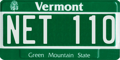 VT license plate NET110
