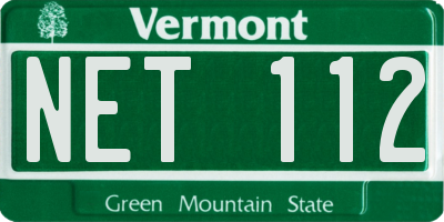 VT license plate NET112