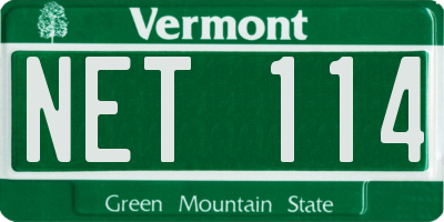 VT license plate NET114