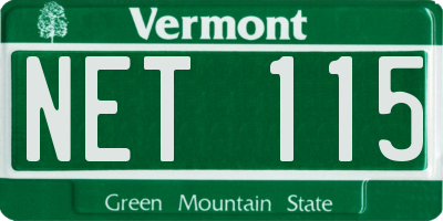 VT license plate NET115
