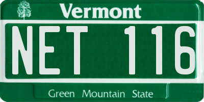 VT license plate NET116