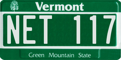 VT license plate NET117