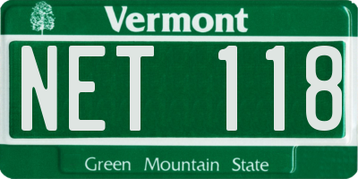 VT license plate NET118
