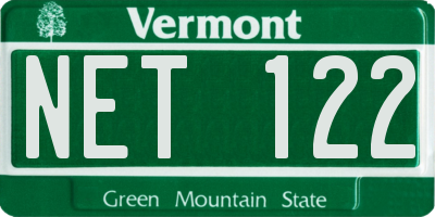 VT license plate NET122