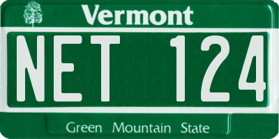 VT license plate NET124