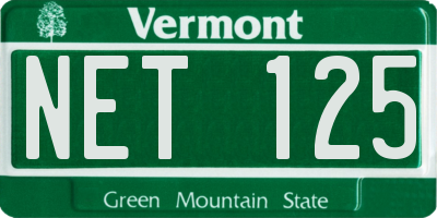 VT license plate NET125