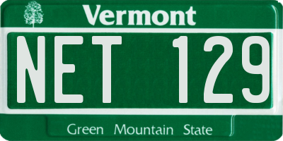 VT license plate NET129