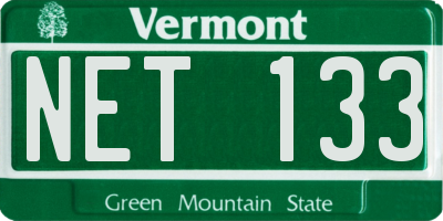 VT license plate NET133