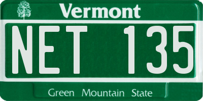 VT license plate NET135