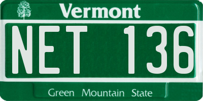 VT license plate NET136