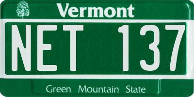 VT license plate NET137