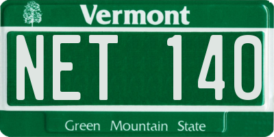 VT license plate NET140