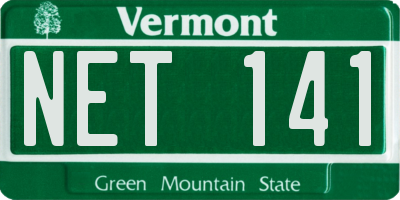 VT license plate NET141