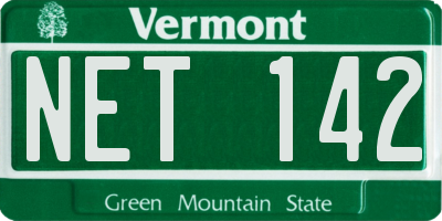 VT license plate NET142
