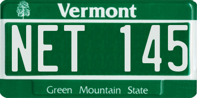 VT license plate NET145