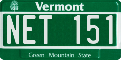 VT license plate NET151