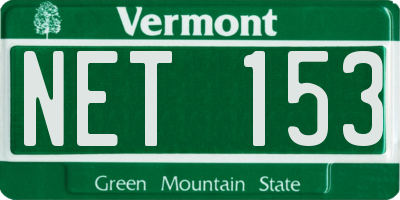 VT license plate NET153