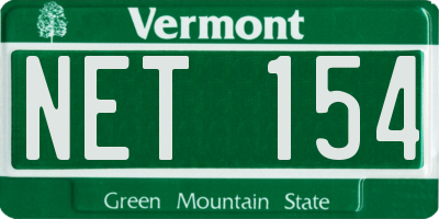 VT license plate NET154