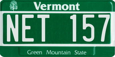 VT license plate NET157