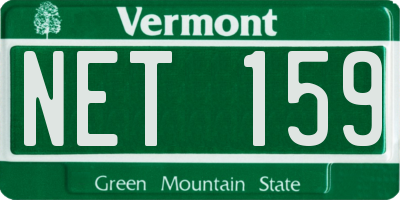 VT license plate NET159