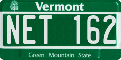 VT license plate NET162