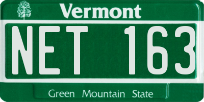 VT license plate NET163