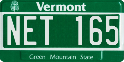 VT license plate NET165