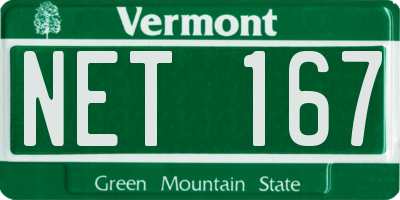 VT license plate NET167
